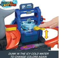 Ken Black Hot Wheels City Let's Race Netflix - Ultra Shark Car Wash Set| Hot Wheels|Building & Vehicle Toys