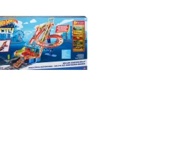 Ken Black Hot Wheels City Roller Coaster Rally with 5 Diecast Vehicles| Hot Wheels|Building & Vehicle Toys