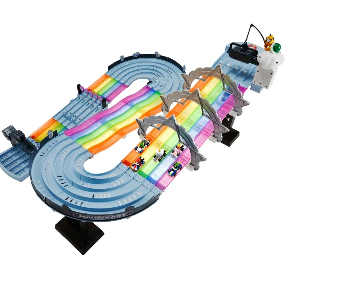 Ken Black Hot Wheels Mario Kart Rainbow Road Playset with Vehicles| Action Figures & Playsets