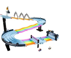 Ken Black Hot Wheels Mario Kart Rainbow Road Playset with Vehicles| Action Figures & Playsets
