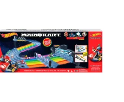 Ken Black Hot Wheels Mario Kart Rainbow Road Playset with Vehicles| Action Figures & Playsets