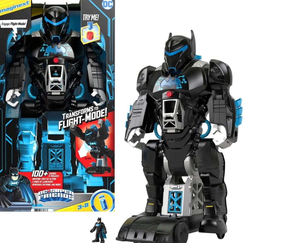 Ken Black Imaginext DC Super Friends Bat-Tech BatBot and Batman Figure| Action Figures & Playsets