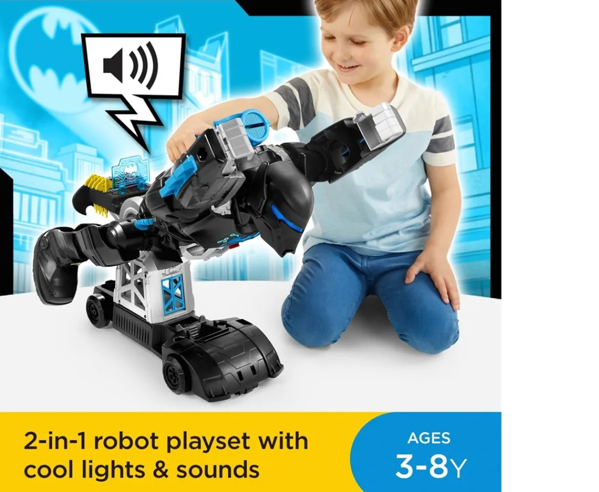 Ken Black Imaginext DC Super Friends Bat-Tech BatBot and Batman Figure| Action Figures & Playsets