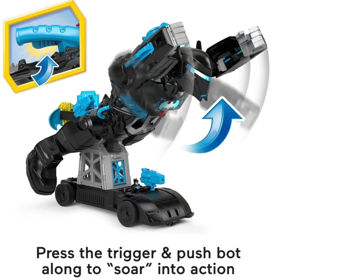 Ken Black Imaginext DC Super Friends Bat-Tech BatBot and Batman Figure| Action Figures & Playsets