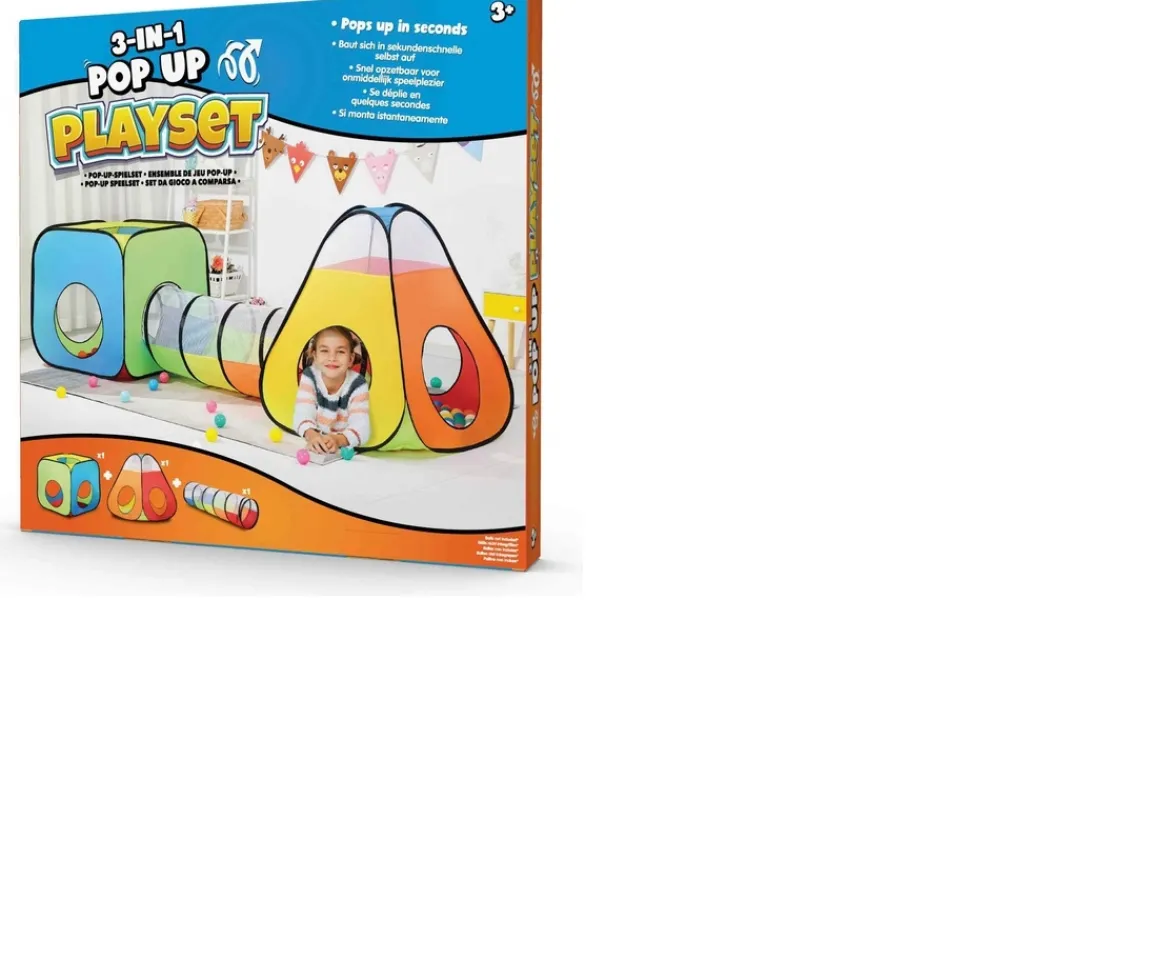 Ken Black 3-in-1 Pop Up Play Tent Set| Playhouses & Tents|Garden Games