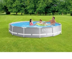 Ken Black Intex 12ft x 30inch Round Metal Frame Prism Swimming Pool| Pools & Sand Pits