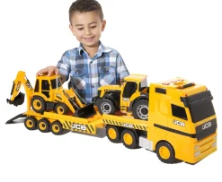 Ken Black JCB Heavy Load Transporter, Tractor and Backhoe Loader| Action Figures & Playsets