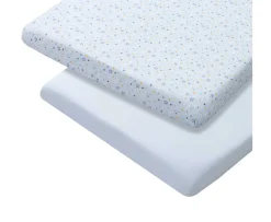 Ken Black Jersey Cotton Fitted Sheets for Cot and Cot Bed 72x140x17cm - Blue| Nursery Furniture & Bedding
