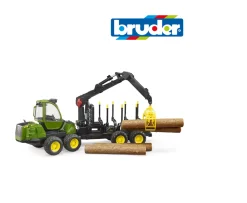 Ken Black John Deere 1210E Forwarder With 4 Trunks & Grab| Bruder|Farm Model Vehicles & Playsets