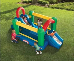 Ken Black Jump 'n Double Slide Bouncer| Bouncy Castle & Inflatables