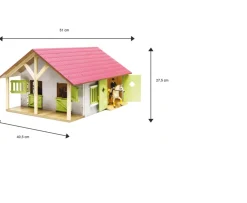 Ken Black Kids Globe 1:24 Wooden Horse Stable Set| Farm Model Vehicles & Playsets