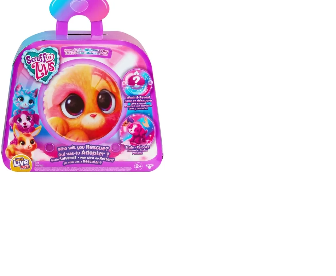 Ken Black Little Live Pets Scruff-A-Luvs: Neon Pet Kit Assortment| Interactive Toys