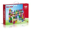 Ken Black Magnetic Tiles 125-Piece Ball Run Set| Building & Vehicle Toys