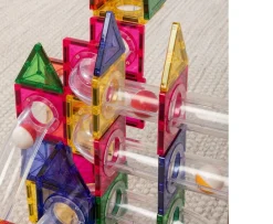 Ken Black Magnetic Tiles 125-Piece Ball Run Set| Building & Vehicle Toys