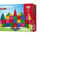 Ken Black Magnetic Tiles 40-Piece Building Set| Building & Vehicle Toys