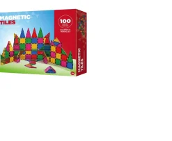 Ken Black Magnetic Tiles 100-Piece Building Set| Building & Vehicle Toys