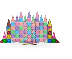 Ken Black Magnetic Tiles 150-Piece Pastels & Diamonds Set| Building & Vehicle Toys