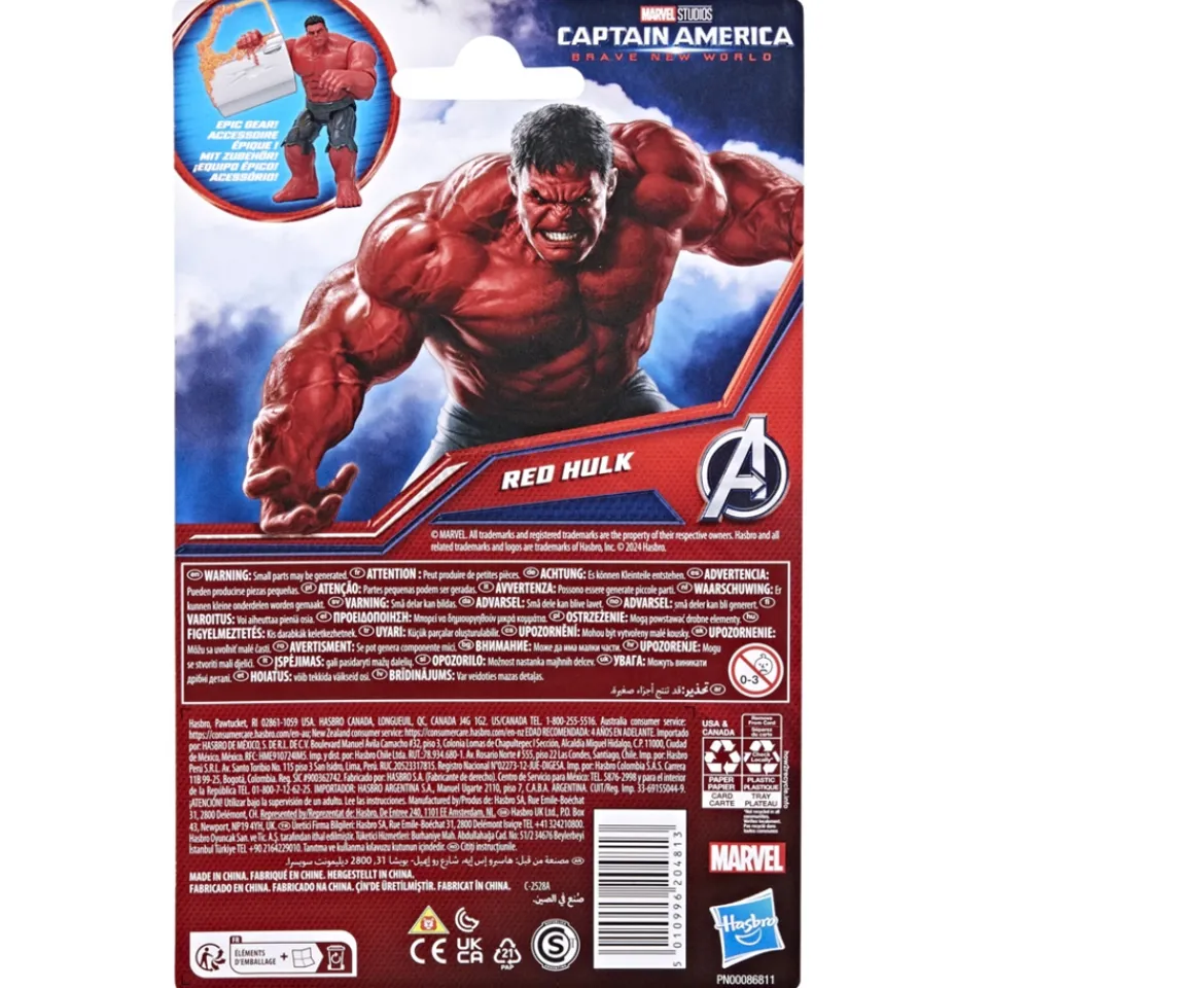 Ken Black Marvel Avengers Epic Hero Series Captain America: Brave New World Red Hulk| Action Figures & Playsets