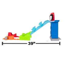 Ken Black MARVEL Spidey and His Amazing Friends Spidey’s Mega Jump HQ Track - 39-Inch Dual Race Track with Ele| Preschool & Electronic Learning
