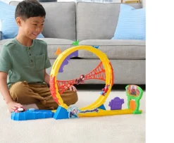 Ken Black MARVEL Spidey and His Amazing Friends Amazing Metals Super Loop Track Set - 28-Inch Race Track with| Preschool & Electronic Learning|Action Figures & Playsets