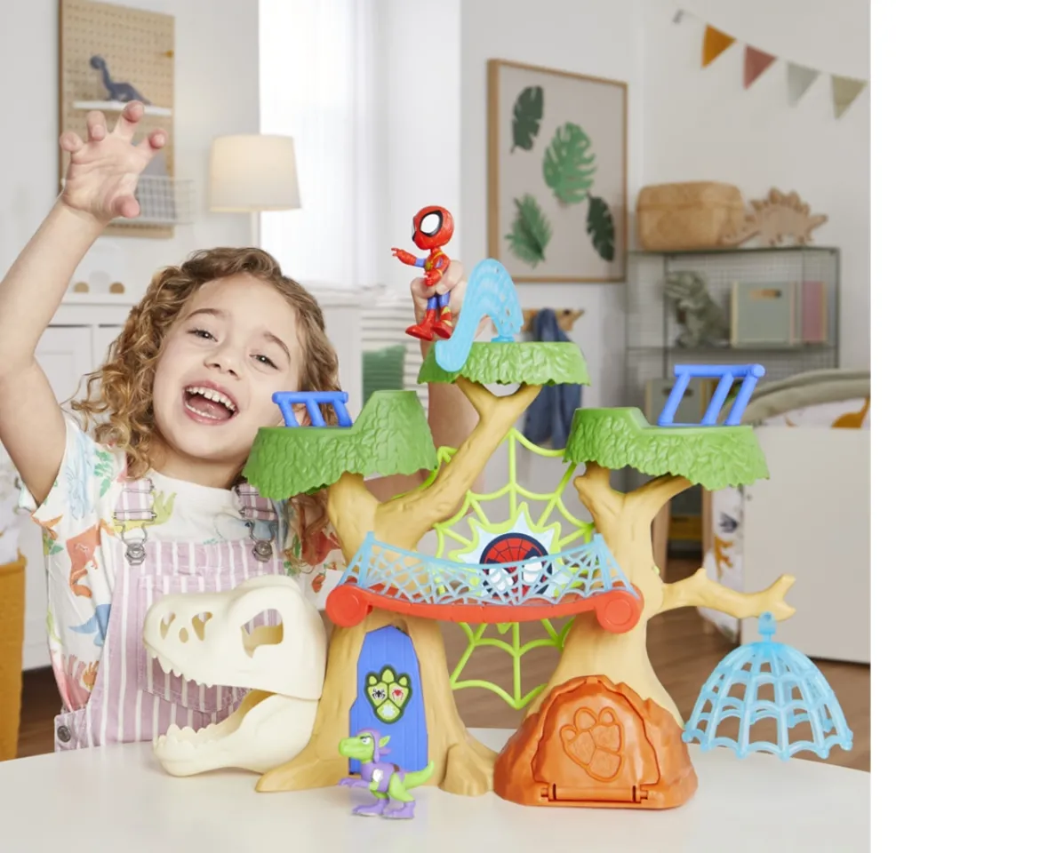 Ken Black Marvel Spidey and His Amazing Friends Dino-Webs Treehouse| Preschool & Electronic Learning