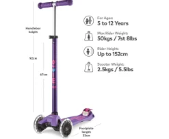 Ken Black Maxi Micro Deluxe LED Purple| Scooters