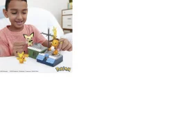 Ken Black Mega Construx Pokemon Style Picachu Evolution Set| Building & Vehicle Toys