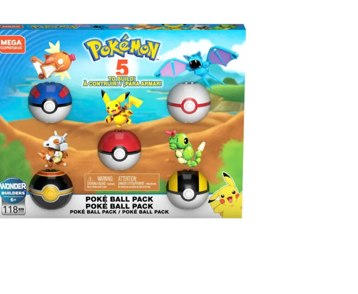 Ken Black Mega Pokémon Poké Ball Bundle Pack| Action Figures & Playsets