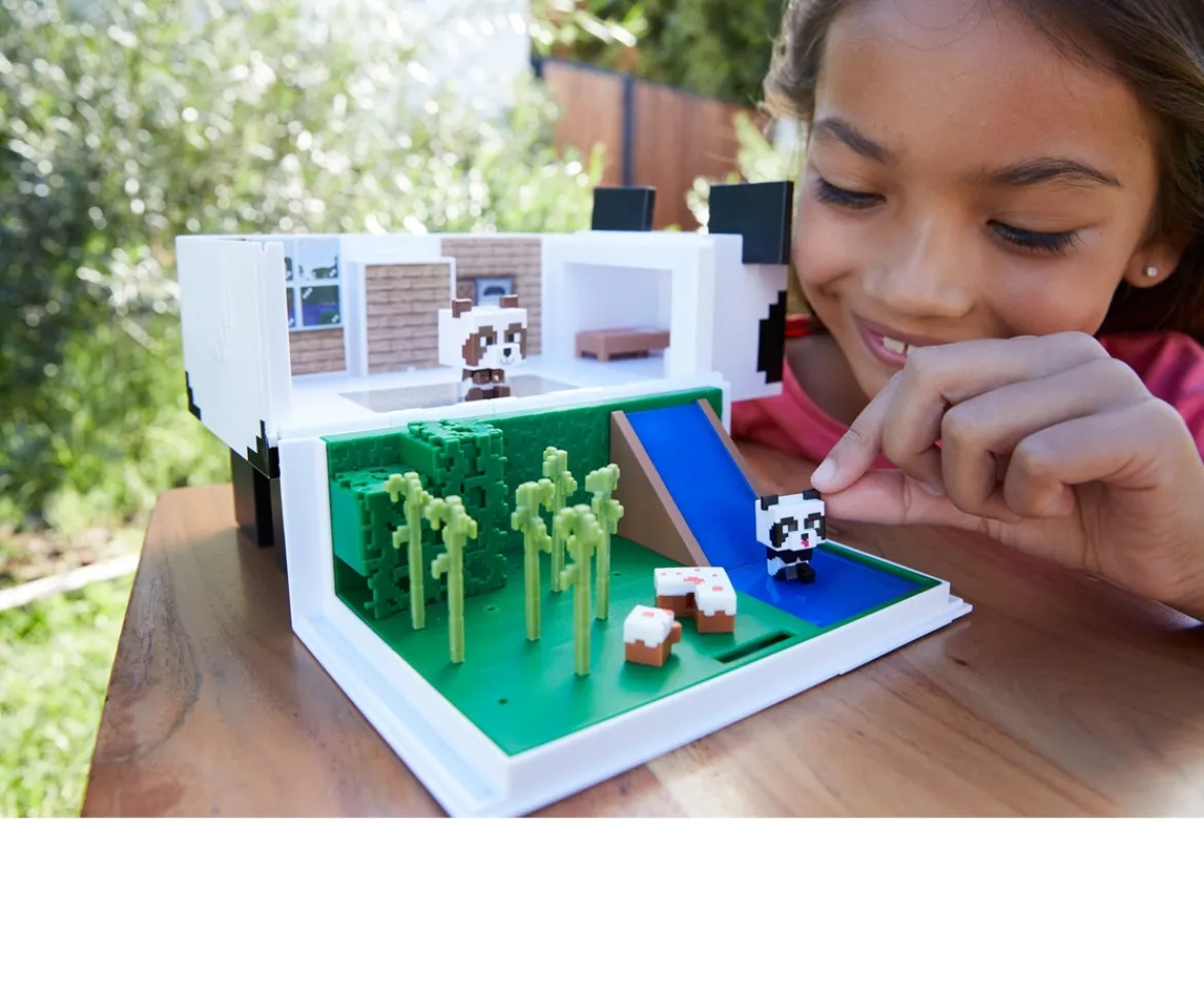 Ken Black Mine Craft Mini Hobhead Panda Play Set| Action Figures & Playsets