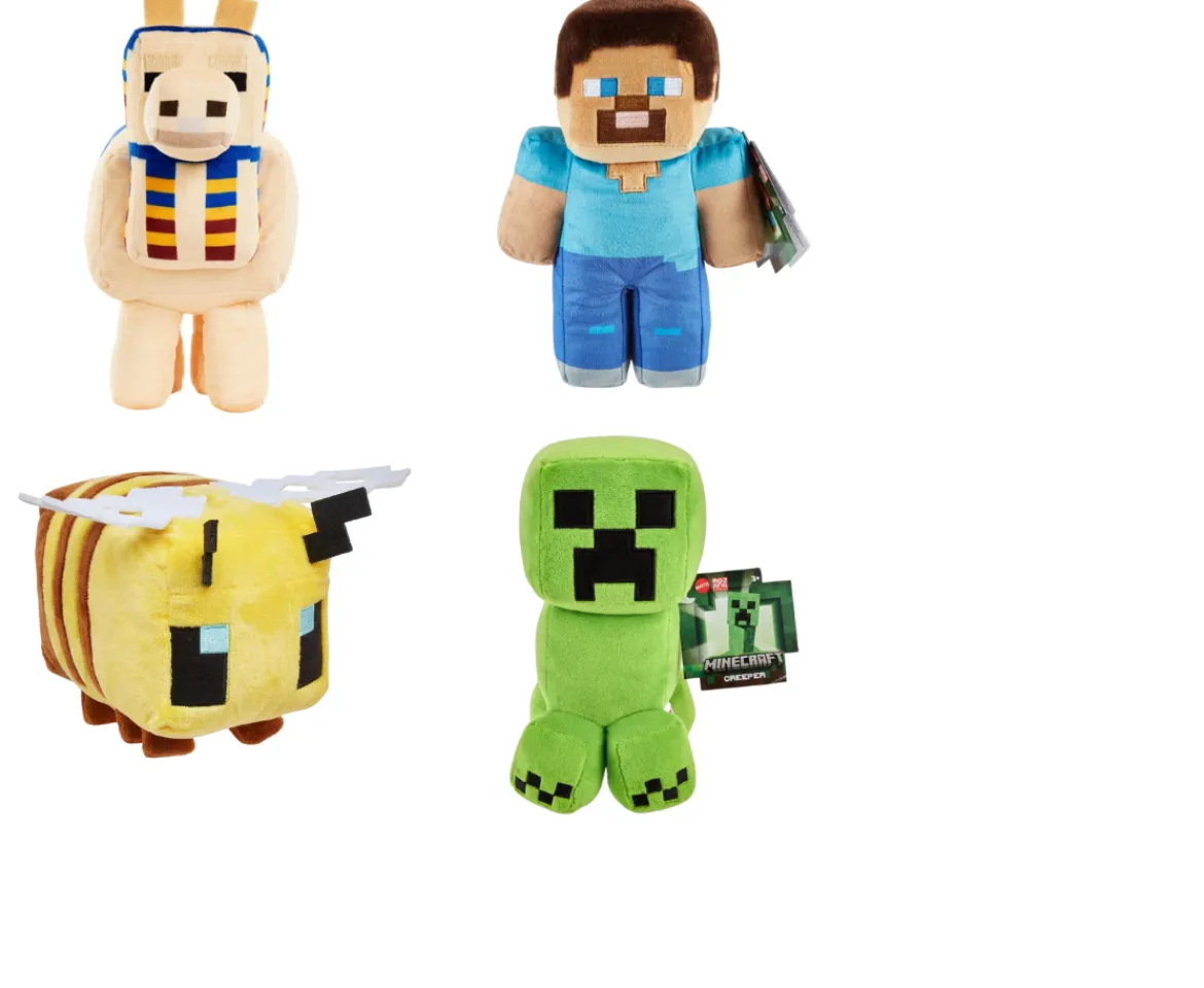 Ken Black Minecraft Basic 8-inch Collectible Plush Characters - Assortment| Action Figures & Playsets