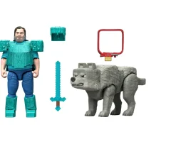 Ken Black Minecraft Movie Action Figure Man's Best Wolf 2 Pack| Action Figures & Playsets