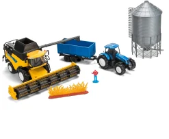 Ken Black New Holland Harvester, Tractor & Grain Bin Set| Farm Model Vehicles & Playsets|Action Figures & Playsets