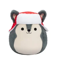 Ken Black Original Squishmallows Fuzz-A-Mallows 12-Inch Ryan the Grey Husky| Squishmallows|Soft Toys
