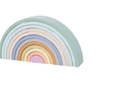 Ken Black Pastel Wooden Rainbow Stacker| Wooden Toys|Preschool & Electronic Learning