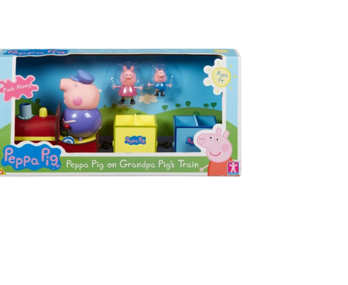 Ken Black Peppa Pig Grandpa's Train and Carriage Set| Preschool & Electronic Learning