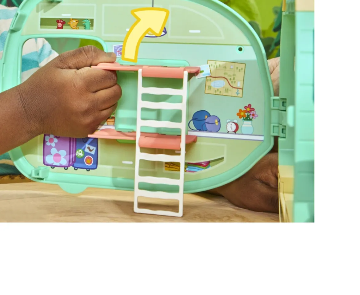 Ken Black Peppa Pig Peppa's Caravan Playset with 3 Figures| Preschool & Electronic Learning