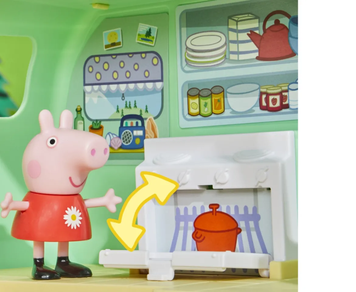 Ken Black Peppa Pig Peppa's Caravan Playset with 3 Figures| Preschool & Electronic Learning
