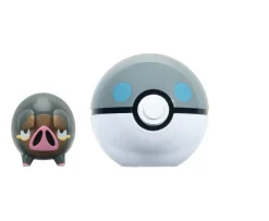 Ken Black Pokémon Clip ‘N’ Go Lechonk and Heavy Ball - Includes 2-Inch Battle Figure and Heavy Ball Accessory| Action Figures & Playsets