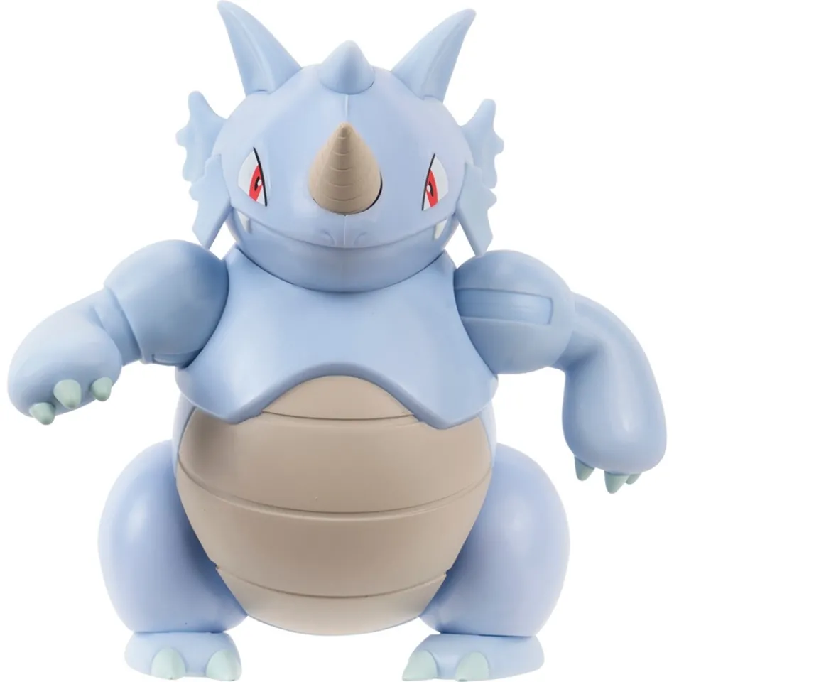 Ken Black Pokémon Rhydon Battle Feature Figure - 4.5-Inch Rhydon Battle Ready Figure with Horn Attack| Action Figures & Playsets