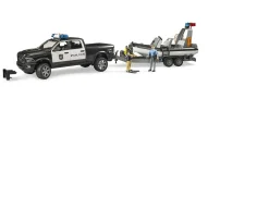 Ken Black Ram 2500 Police Pickup W/Trailer & Boat| Bruder|Farm Model Vehicles & Playsets
