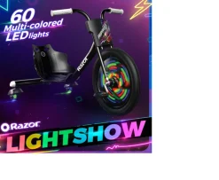 Ken Black Razor RipRider 360 Lightshow Trike| Pedal & Foot To Floor Ride Ons