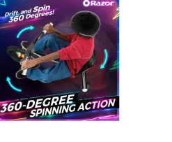 Ken Black Razor RipRider 360 Lightshow Trike| Pedal & Foot To Floor Ride Ons