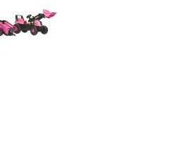 Ken Black Rolly Junior Tractor, Loader and Trailer - Pink| Tractors|Pedal & Foot To Floor Ride Ons