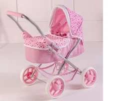 Ken Black Rosie Doll Pram in Pink Spot Print| Dolls & Dollhouses