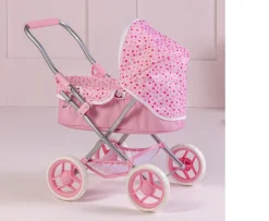 Ken Black Rosie Doll Pram in Pink Spot Print| Dolls & Dollhouses