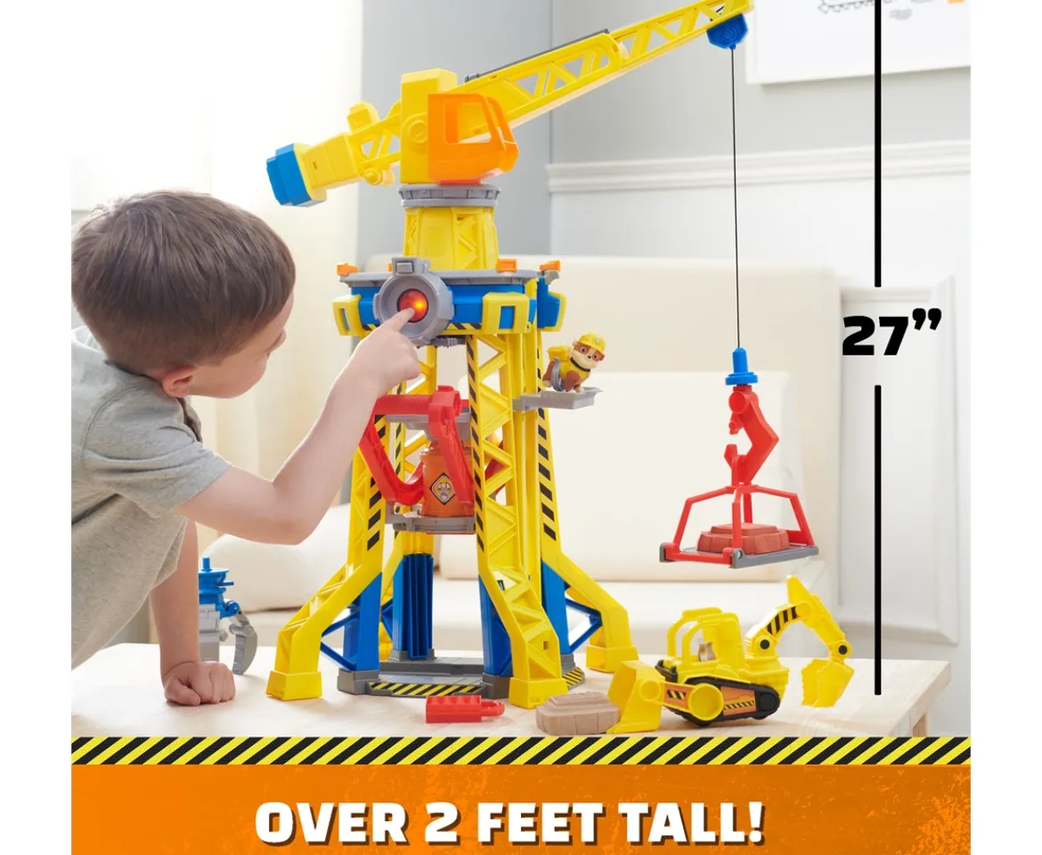 Ken Black Rubble and Crew Bark Yard Crane Tower Playset with Rubble Action Figure| Preschool & Electronic Learning