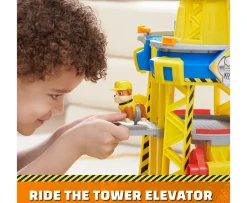 Ken Black Rubble and Crew Bark Yard Crane Tower Playset with Rubble Action Figure| Preschool & Electronic Learning