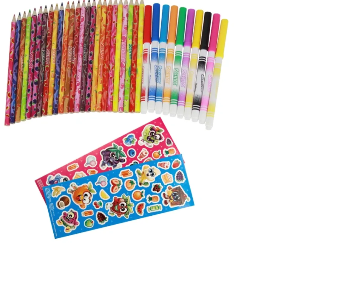 Ken Black Scentos Fine Line Markers & Coloured Pencils 35 Pack| Art & Crafts