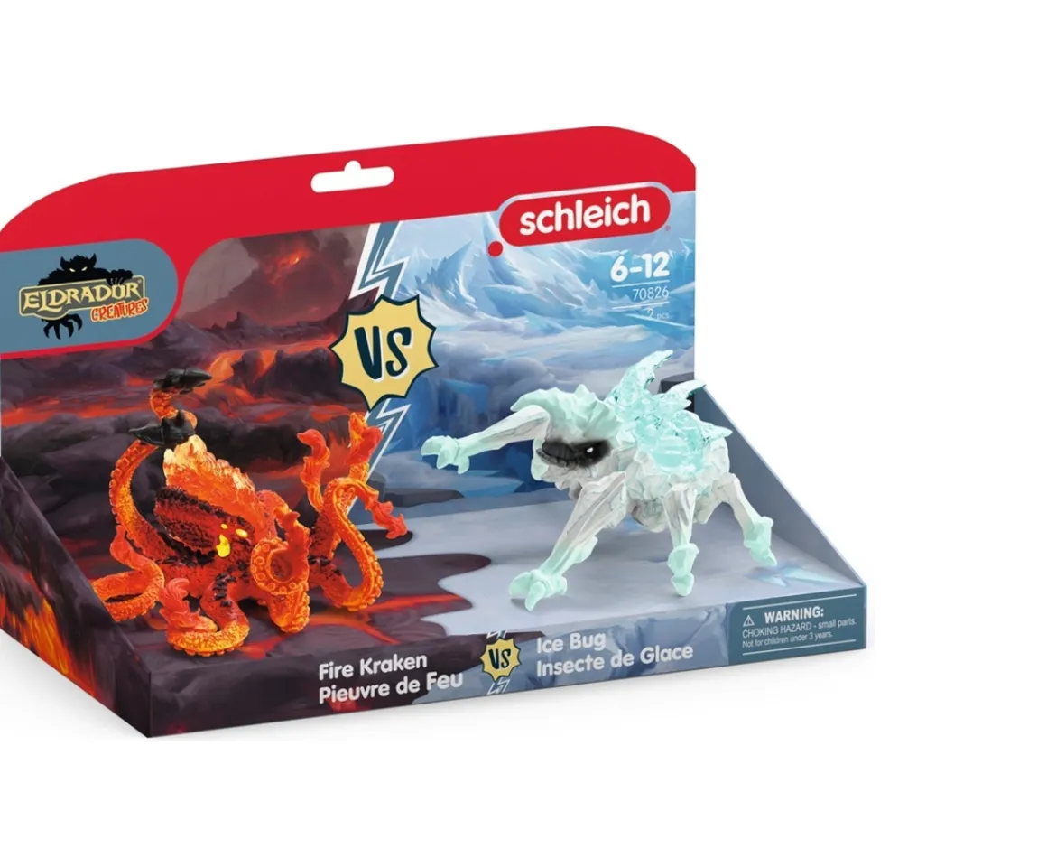 Ken Black schleich Eldrador Creatures 70826 Ice Bug vs. Fire Kraken| Action Figures & Playsets