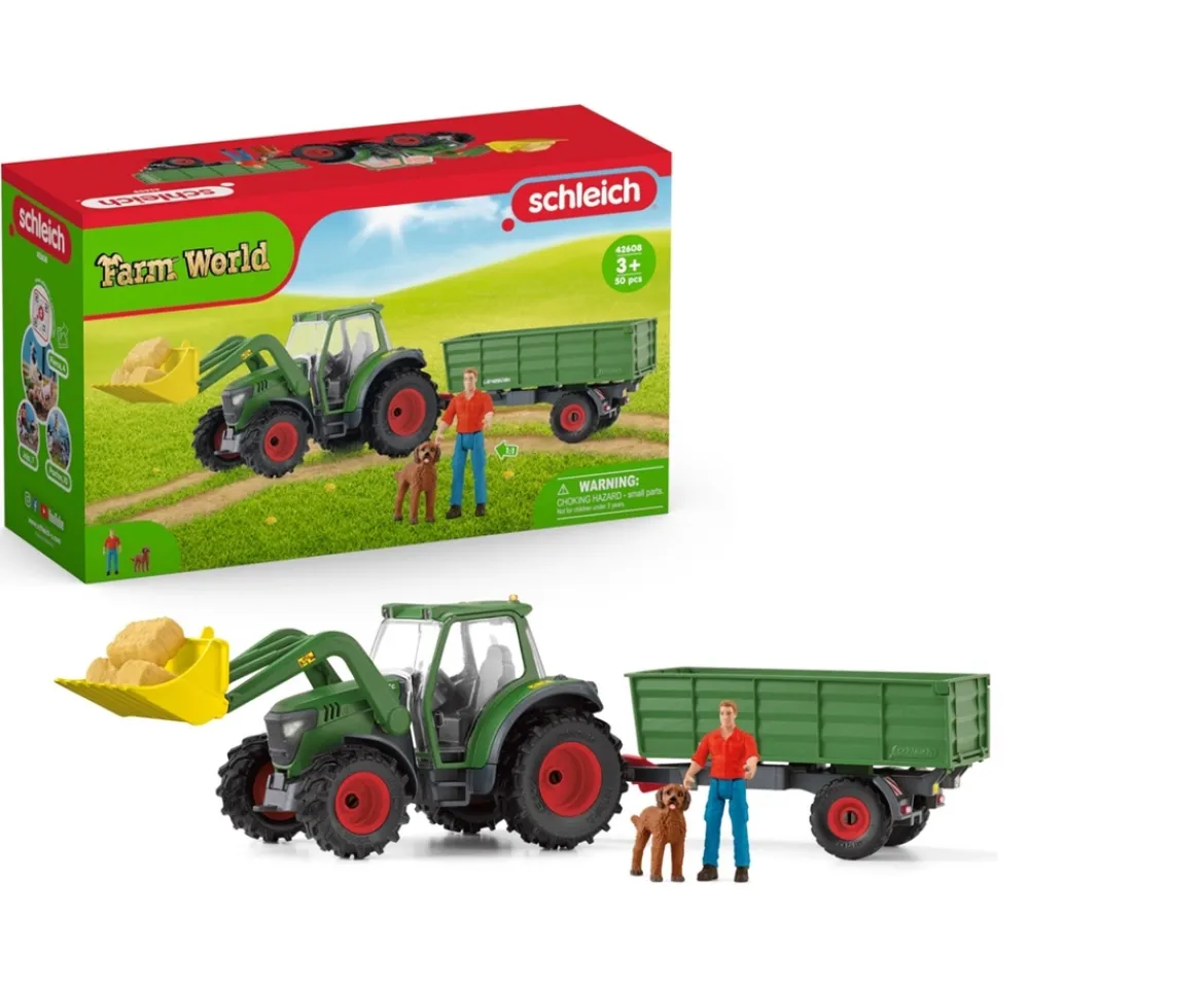 Ken Black schleich Farm World 42608 Tractor with Trailer| Action Figures & Playsets